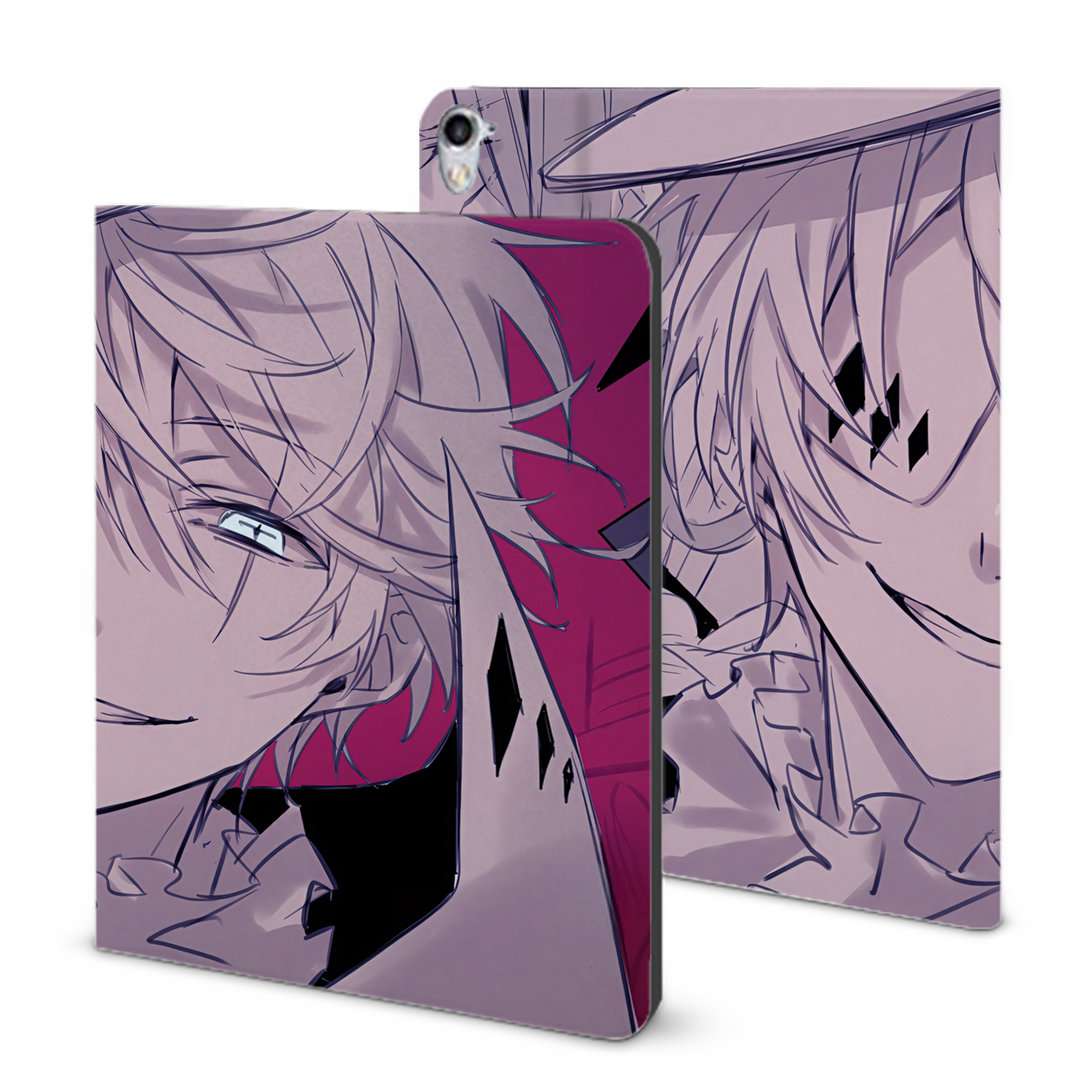 （画像用） 文豪ストレイドッグス Bungo Stray Dogs IPad ケース ブック型 PUレザー TPU 耐衝撃 軽量 薄型 ペン収納なし 全面保護 IPad 各モデル対応
